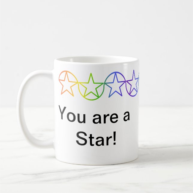 Modern Rainbow Star Personlig mugg (Vänster)