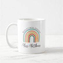 Modern Rainbow Teacher Tack Gift Kaffe-kaffe