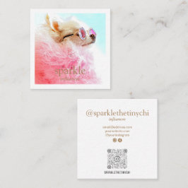 Modern Ram-fotoskannerbar QR-kod Fyrkantigt Visitkort