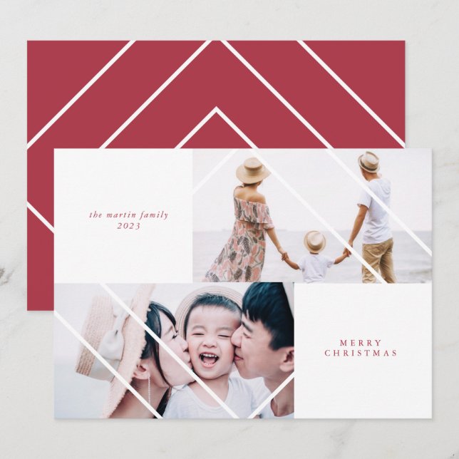 Modern Ram Red-julfotkort Julkort (Fram/baksida)