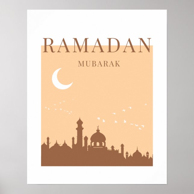 Modern Ramadan Mubarak Mosque Poster (Framsidan)