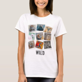 Modern ramfotoinramning collage för vilda djur t shirt