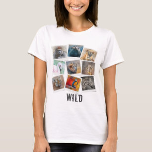 Modern ramfotoinramning collage för vilda djur t shirt