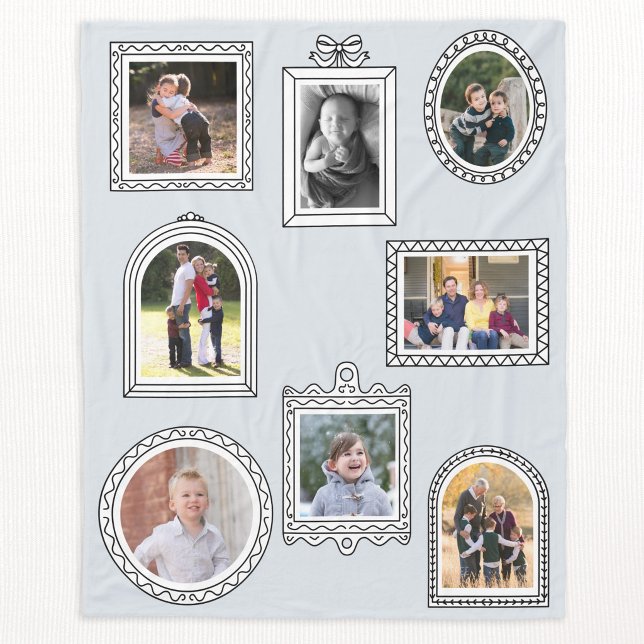 Modern Ramplig Fototavla för Bilder på Vägg Fleecefilt (Fun photo doodle frame picture wall effect memories keepsake fleece blanket)
