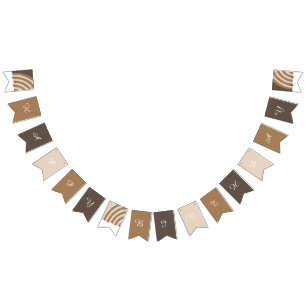 Modern Ranbows Earthy Tones Grattis på födelsedage Vimplar