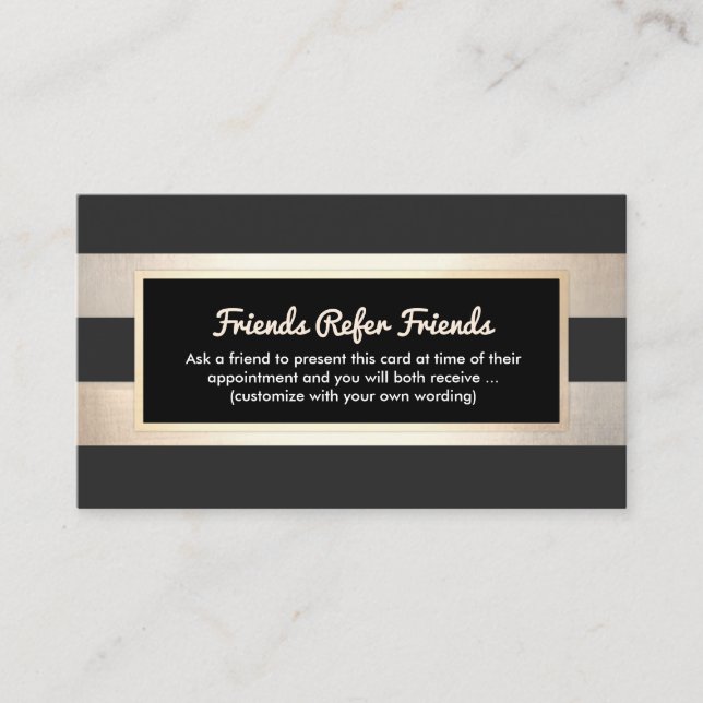 Modern Rand Black and FAUX Gold Foil Referral (Framsida)