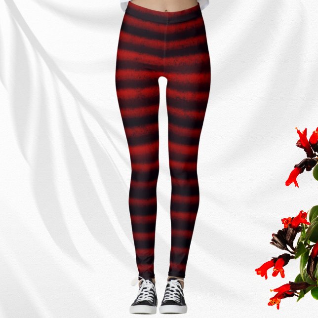 Modern Rand Black och Red Leggings (Skapare uppladdad)