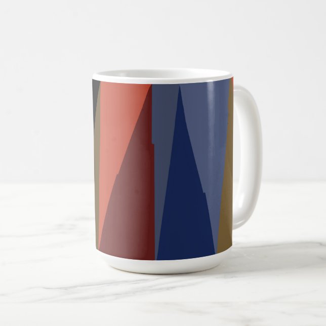 Modern Rand Colorful Rainbow triangle mönster Kaffemugg (Framsida höger)
