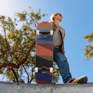 Modern Rand Colorful Rainbow triangle mönster Mini Skateboard Bräda 18,5 Cm