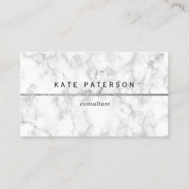 Modern rand för glitter för vitmarmorsilver visitkort