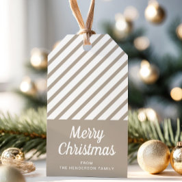 Modern Rand God jul Presentetikett