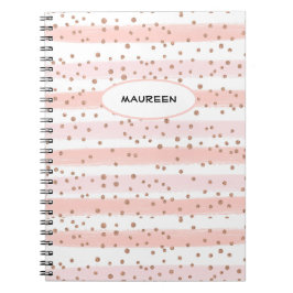 Modern  Rand Golden Dots anpassar Namn Anteckningsbok