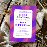 Modern Rand Groovy Lila Anpassningsbar Pub Bat mit Inbjudningar<br><div class="desc">Perfekt-kort för att tillkännage ett bat mitzvah, pub mitzvah eller annat judiskt firande! Hand skapade konst åt dig. FULLT ANPASSADE! Klicka på "Anpassa" ovan om du vill redigera texten. Klicka på "Redigera med design verktyg" om du vill justera typsnitt, färg och placeringar och ta bort baksidans design om du vill...</div>