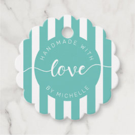 modern rand handgjord med kärlek monogram gåvor etiketter