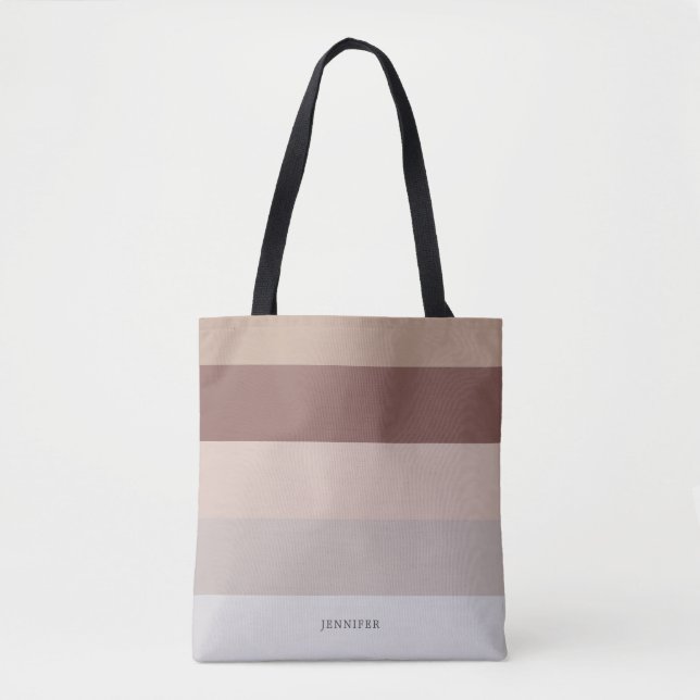 Modern Rand med Monogram Beige Mauve Tygkasse (Framsida)