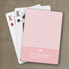 Modern Rand med uppskalning av Rosa i hjärtmonogra Casinokort
