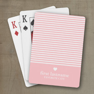 Modern Rand med uppskalning av Rosa i hjärtmonogra Casinokort