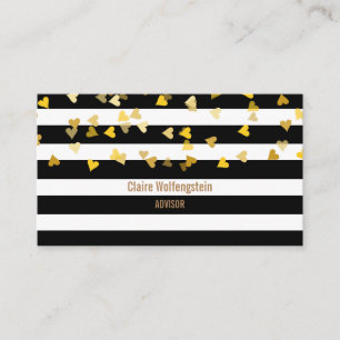 Modern Rand med utspridda Guld Hearts Visitkort