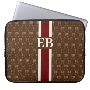 Modern Rand Monogram med designern Mönster Laptop Fodral