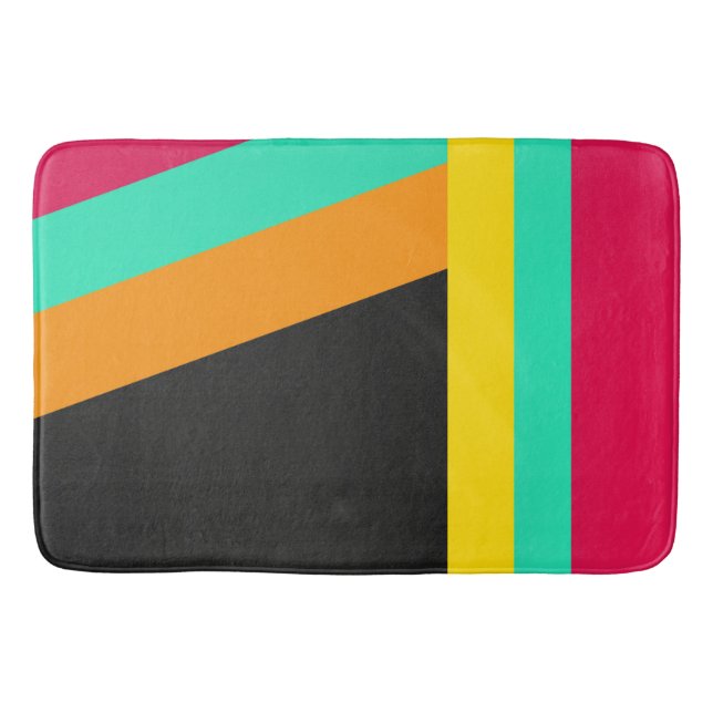 Modern Rand Mönster, diagonal och lodrät. Badrumsmatta (Framsidan)