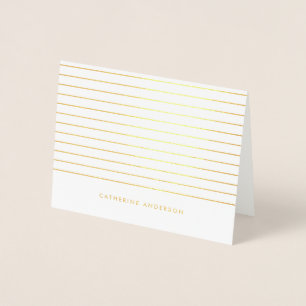 Modern Rand Mönster Personlig Stationery Folierat Kort