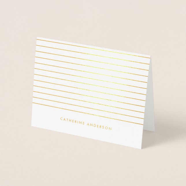 Modern Rand Mönster Personlig Stationery Folierat Kort (Framsida)