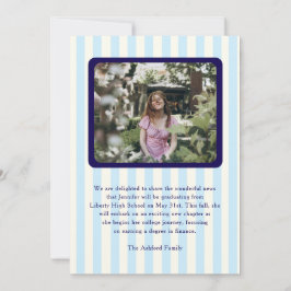 Modern Rand Navy Blue 2 Photo Studenten Meddelande