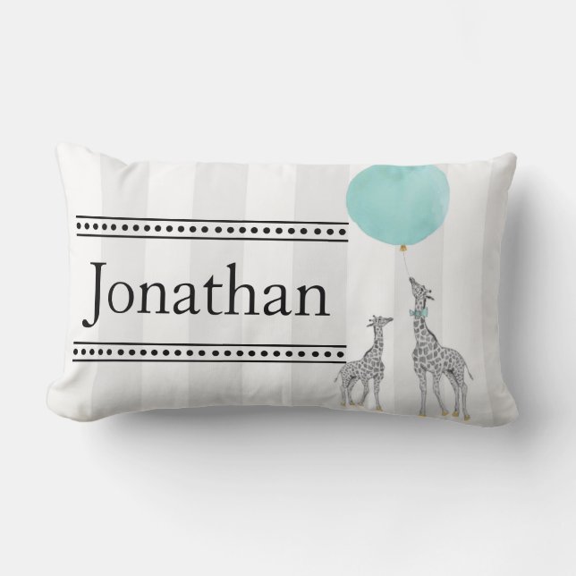 Modern Rand och Giraffes Nursery Pillow Lumbarkudde (Framsida)