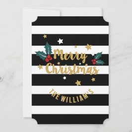 Modern Rand och Guld Glitter God jul Julkort