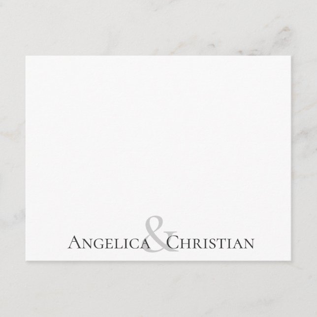 Modern Rand Par Personlig Stationery Anteckningskort (Framsida)
