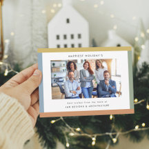 Modern Rand Photo Business Flat Helgdag Card