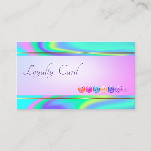 Modern Rand,Punkter Hologrphic Loyalty Card Lojalitetskort (Framsida)
