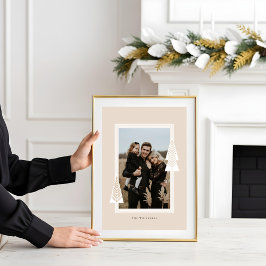 Modern Rand Ram Evergreen Julgran Photo Poster