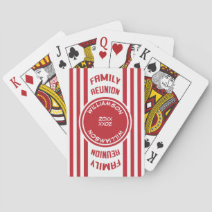 Modern Rand Red Family Reunion Monogram Casinokort