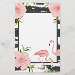 Modern Rand Rosa Flamingo Brevpapper