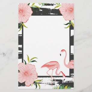 Modern Rand Rosa Flamingo Brevpapper