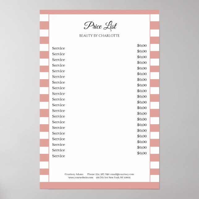 Modern Rand Salon Pris lista Poster (Framsidan)