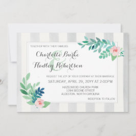 Modern Rand & Watercolor Blommigt Pansy Bröllop Inbjudningar