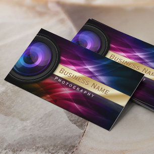 Modern randig aurora för fotografguld visitkort