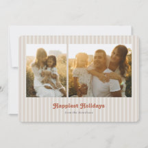 Modern randig retro God Jul multi-foto