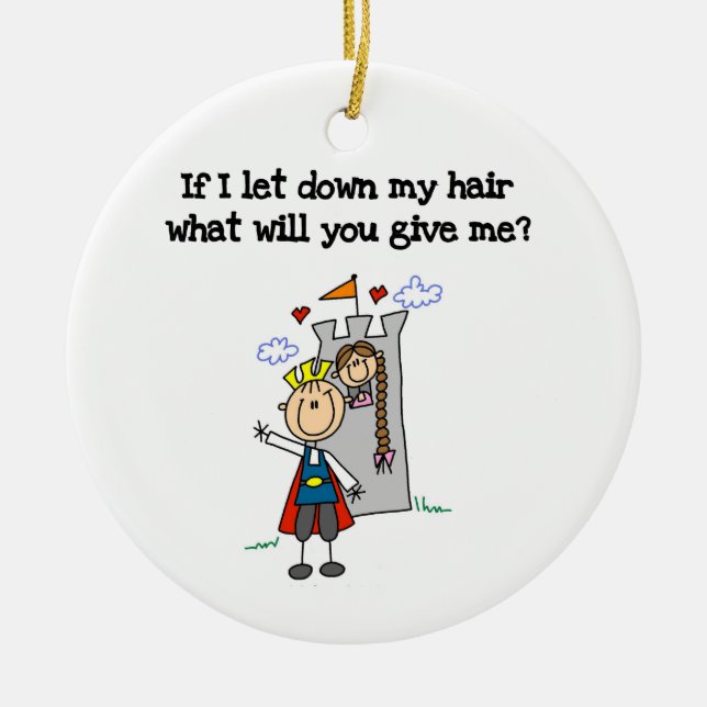 Modern Rapunzel Julgransprydnad Keramik (Framsidan)