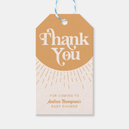 Modern Ray of Sunshine Boho Baby Shower Tack Presentetikett