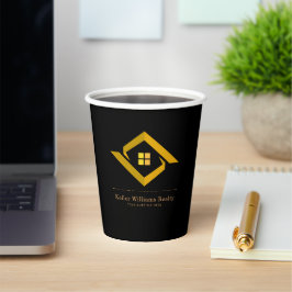 Modern Real Estate Black and gold custom logo