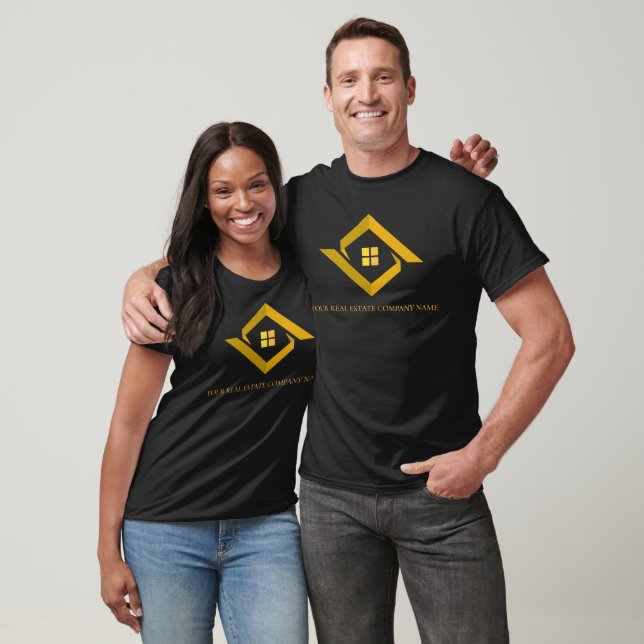 Modern Real Estate Black and gold custom logo  T Shirt (Unisex)