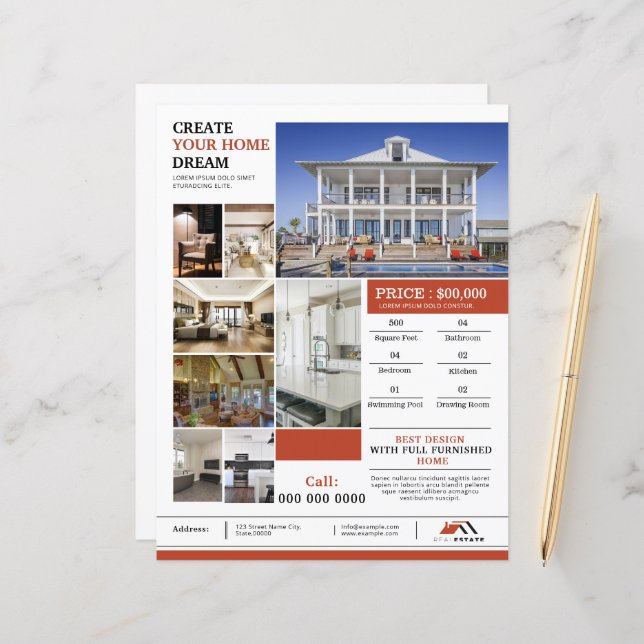 Modern Real Estate Flyer Template (Fram/Back In Situ)