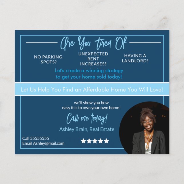 Modern Real Estate Flyer Template |Editable Rental (Framsidan)