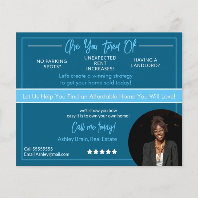 Modern Real Estate Flyer Template |Editable Rental (Framsidan)