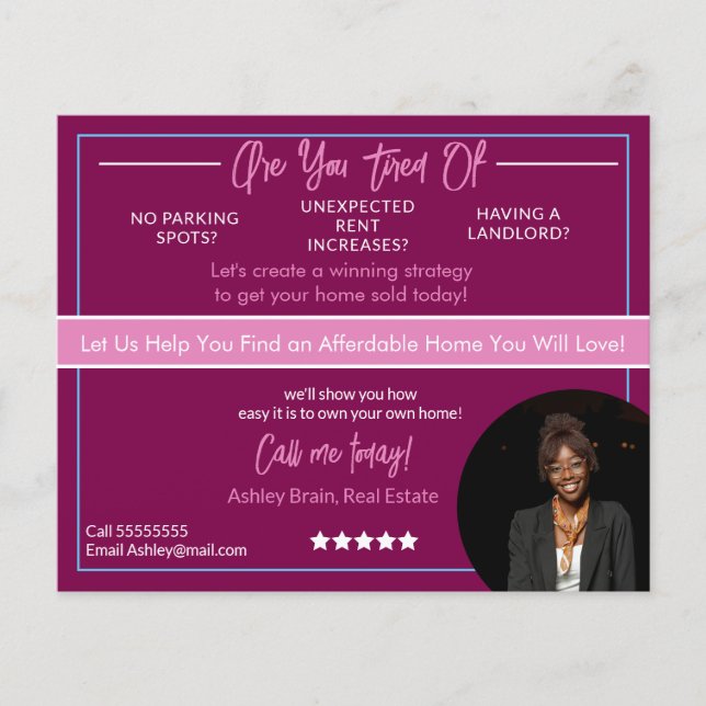 Modern Real Estate Flyer Template |Editable Rental (Framsidan)