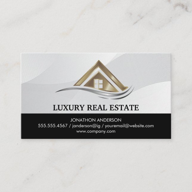 Modern Real Estate Logo | Property Management Visitkort (Framsida)