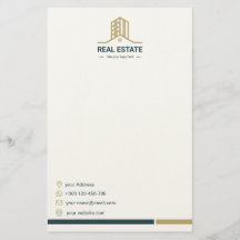 Modern Real Estate Stationery Paper